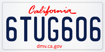 CA license plate 6TUG606