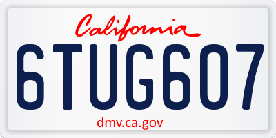 CA license plate 6TUG607