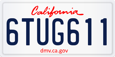 CA license plate 6TUG611
