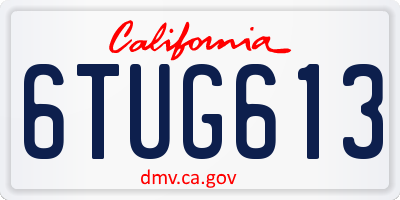 CA license plate 6TUG613