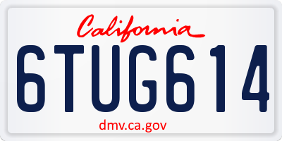CA license plate 6TUG614