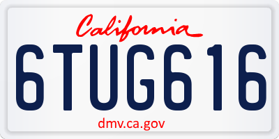 CA license plate 6TUG616