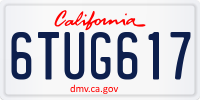 CA license plate 6TUG617