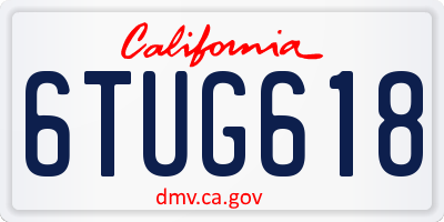 CA license plate 6TUG618