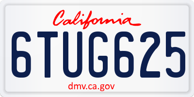 CA license plate 6TUG625