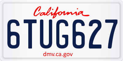 CA license plate 6TUG627