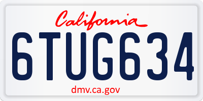 CA license plate 6TUG634