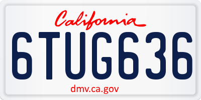 CA license plate 6TUG636
