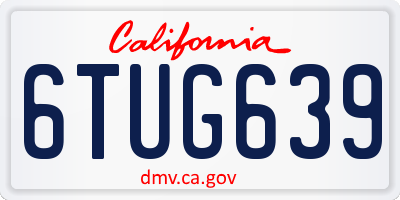 CA license plate 6TUG639