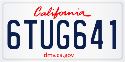 CA license plate 6TUG641