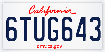 CA license plate 6TUG643