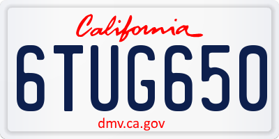 CA license plate 6TUG650