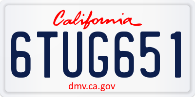 CA license plate 6TUG651