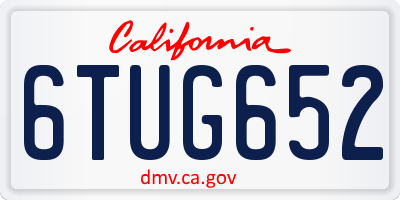 CA license plate 6TUG652