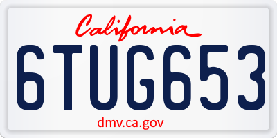 CA license plate 6TUG653