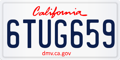 CA license plate 6TUG659
