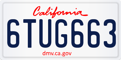 CA license plate 6TUG663