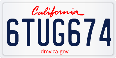 CA license plate 6TUG674