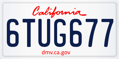 CA license plate 6TUG677