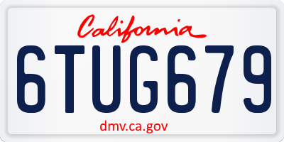 CA license plate 6TUG679