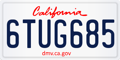 CA license plate 6TUG685