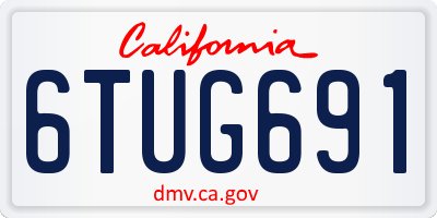 CA license plate 6TUG691