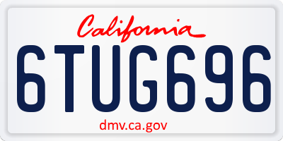 CA license plate 6TUG696