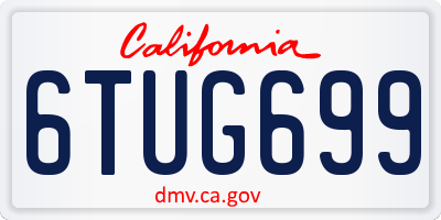 CA license plate 6TUG699