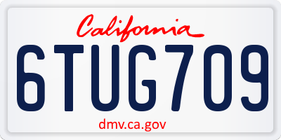 CA license plate 6TUG709