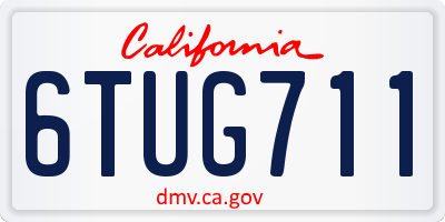 CA license plate 6TUG711