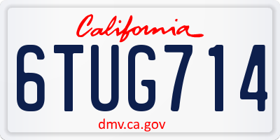 CA license plate 6TUG714