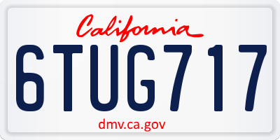 CA license plate 6TUG717
