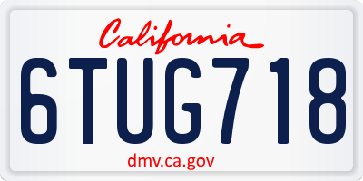 CA license plate 6TUG718