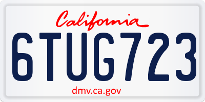 CA license plate 6TUG723
