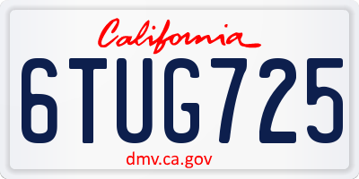 CA license plate 6TUG725