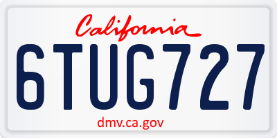 CA license plate 6TUG727