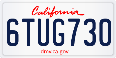 CA license plate 6TUG730