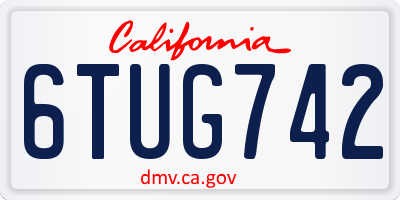 CA license plate 6TUG742