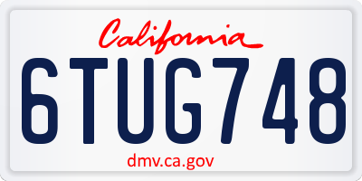CA license plate 6TUG748