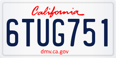 CA license plate 6TUG751
