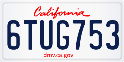 CA license plate 6TUG753