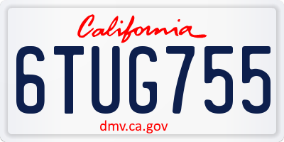 CA license plate 6TUG755