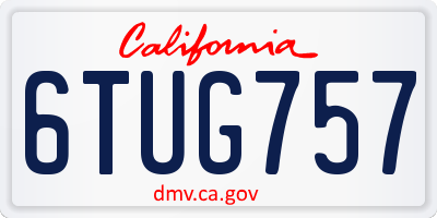 CA license plate 6TUG757