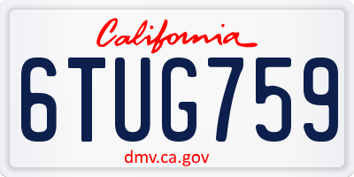 CA license plate 6TUG759