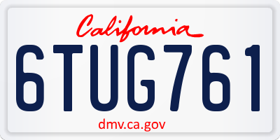 CA license plate 6TUG761