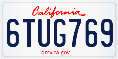 CA license plate 6TUG769