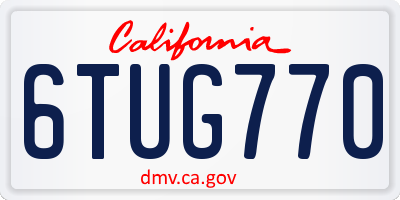 CA license plate 6TUG770