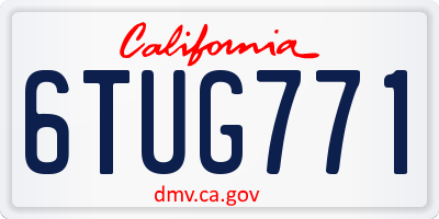 CA license plate 6TUG771