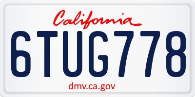 CA license plate 6TUG778