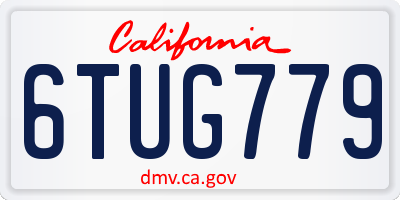 CA license plate 6TUG779